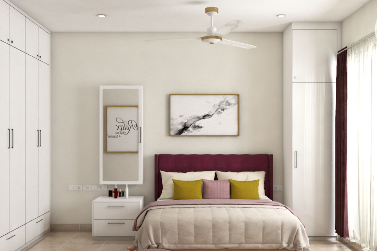 Guest Room With Recessed Lights - Livspace