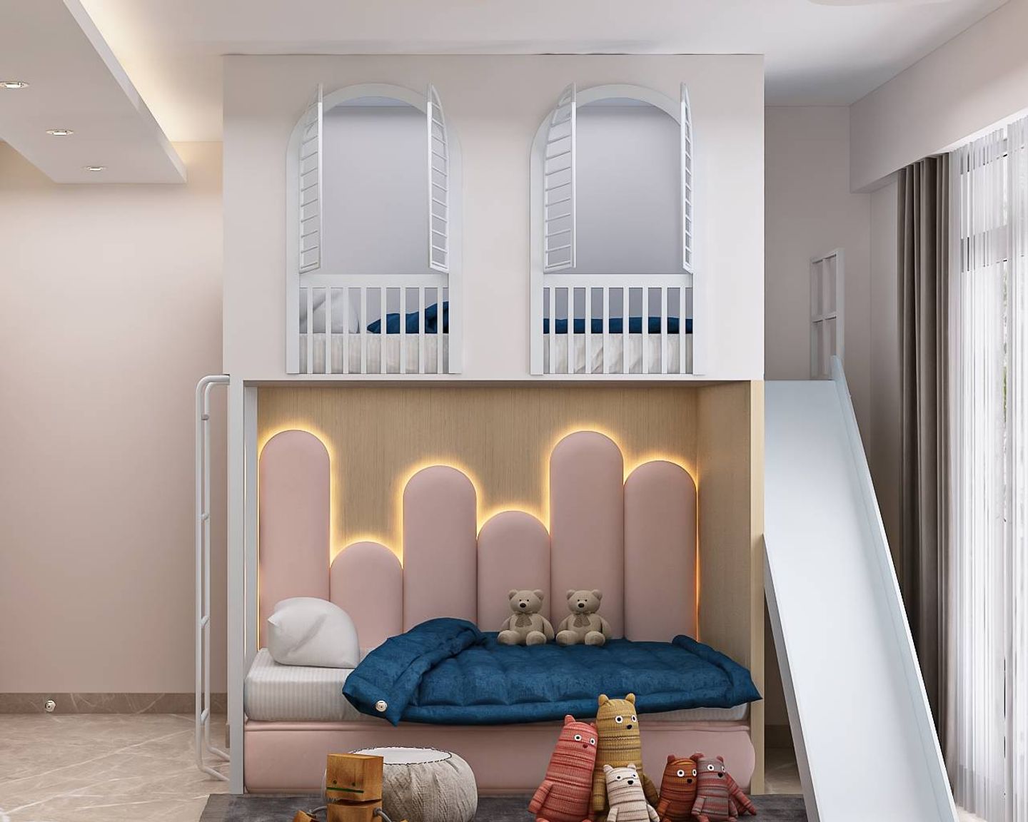 Spacious Kid's Room Design For Girls | Livspace