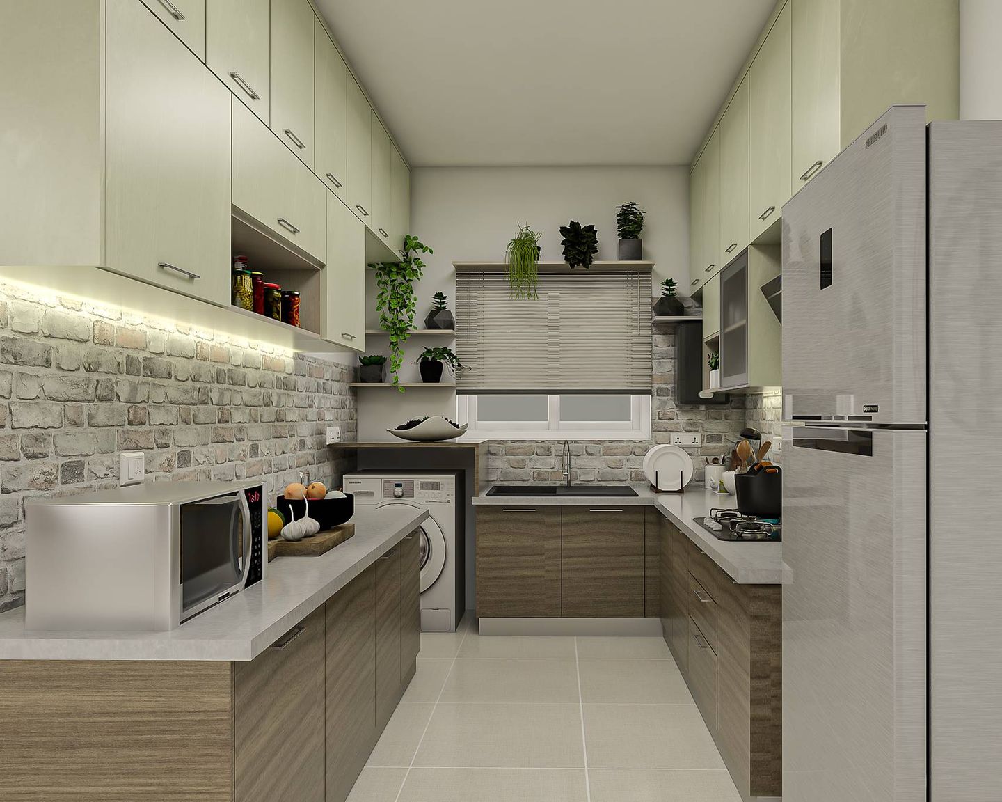 Modern Parallel Kitchen Design - Livspace