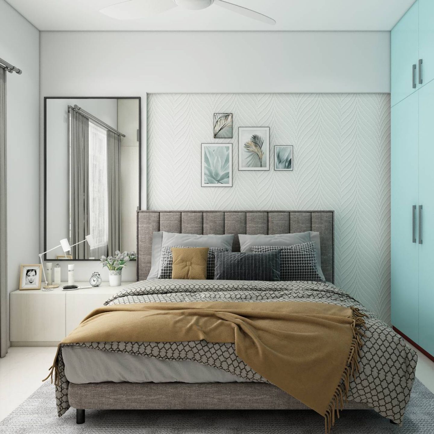 Modern Style Guest Bedroom With Light-Shaded Colour Palette - Livspace