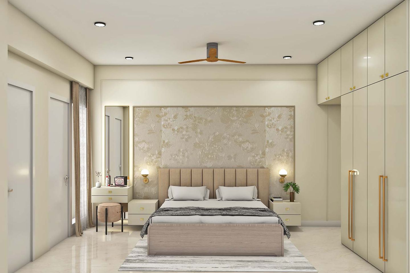 Spacious Master Bedroom With Maximum Storage - Livspace