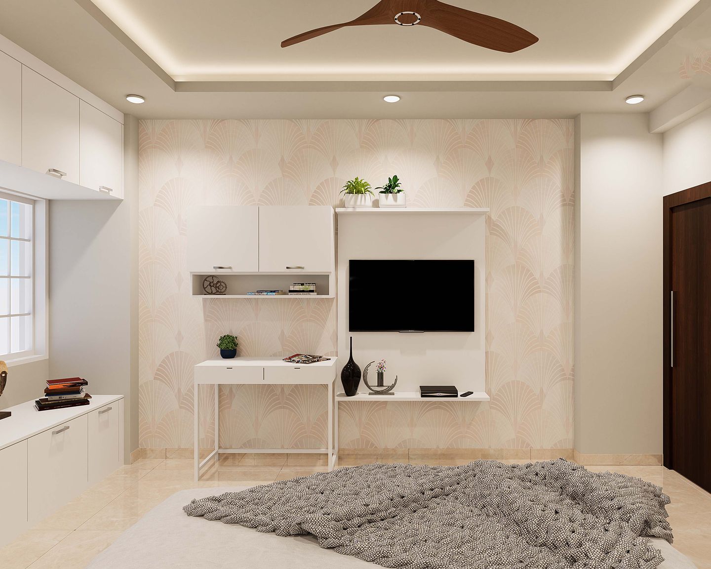 Glossy White TV Cabinet - Livspace