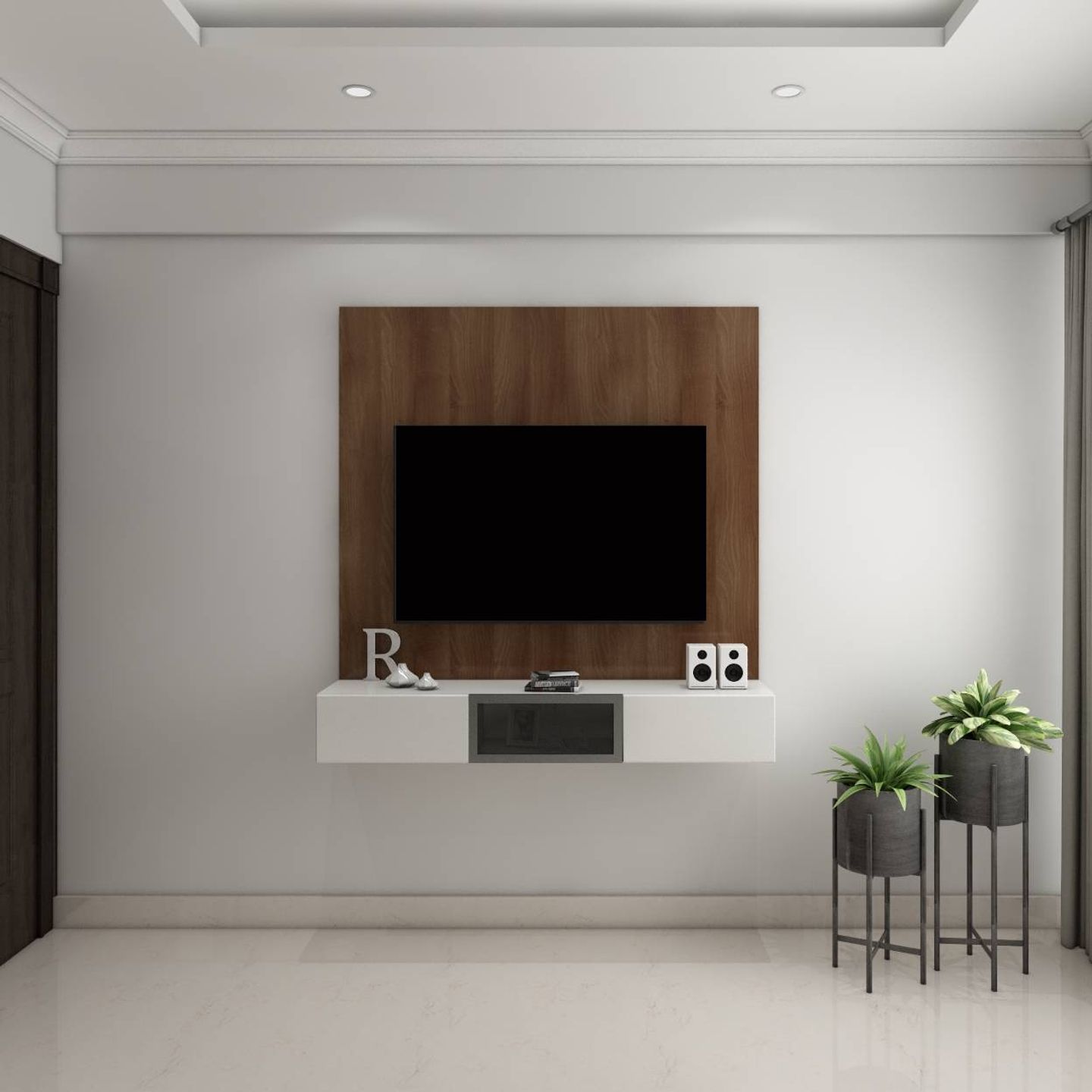 Modern White 36-Inch TV Unit - Livspace
