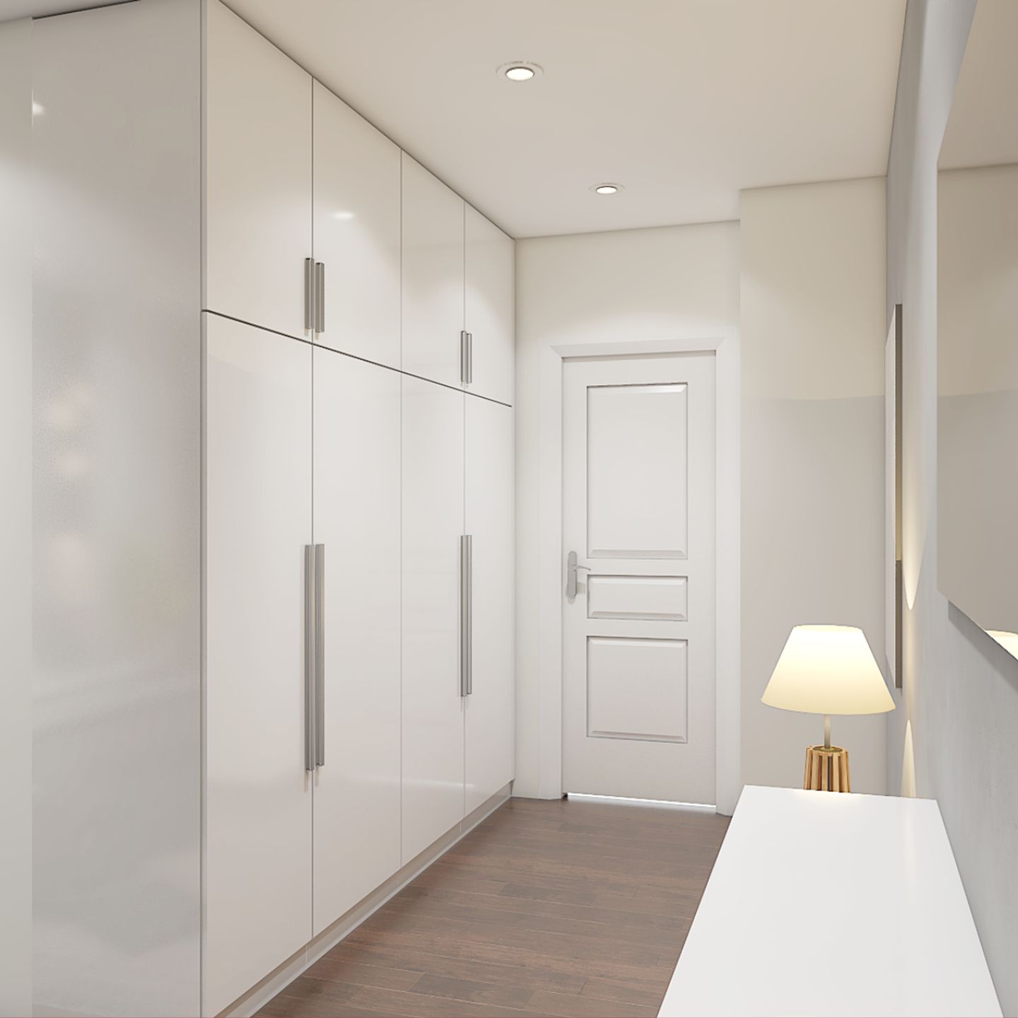 4-Door White Swing Wardrobe Design - Livspace