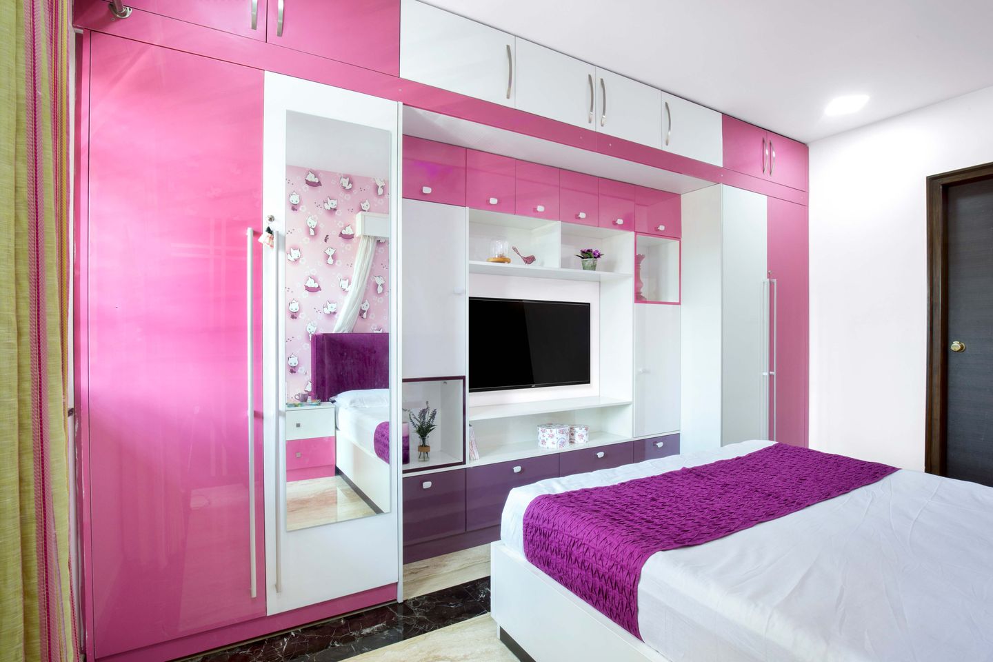 Pink And Purple Kids Room Design - Livspace