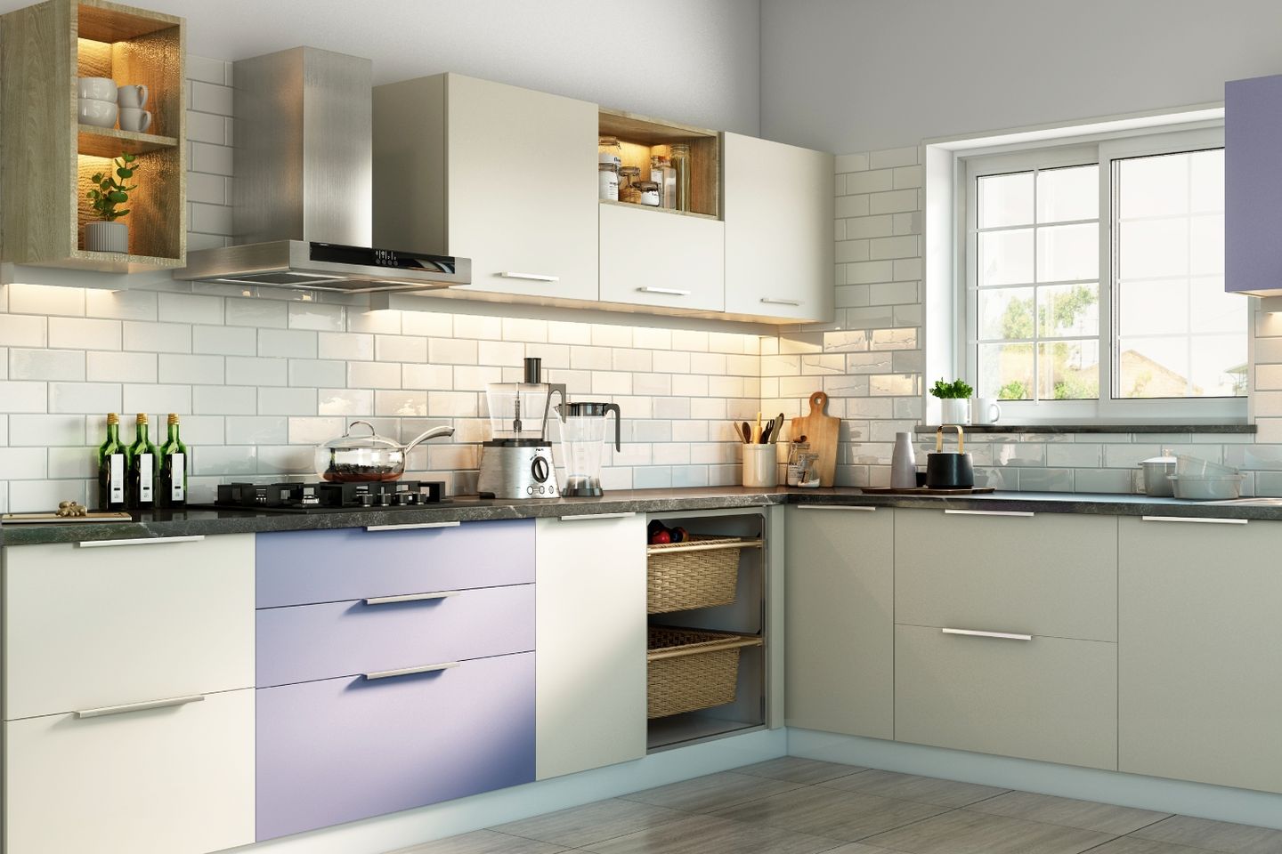 White Gloss Kitchen Tile Ideas