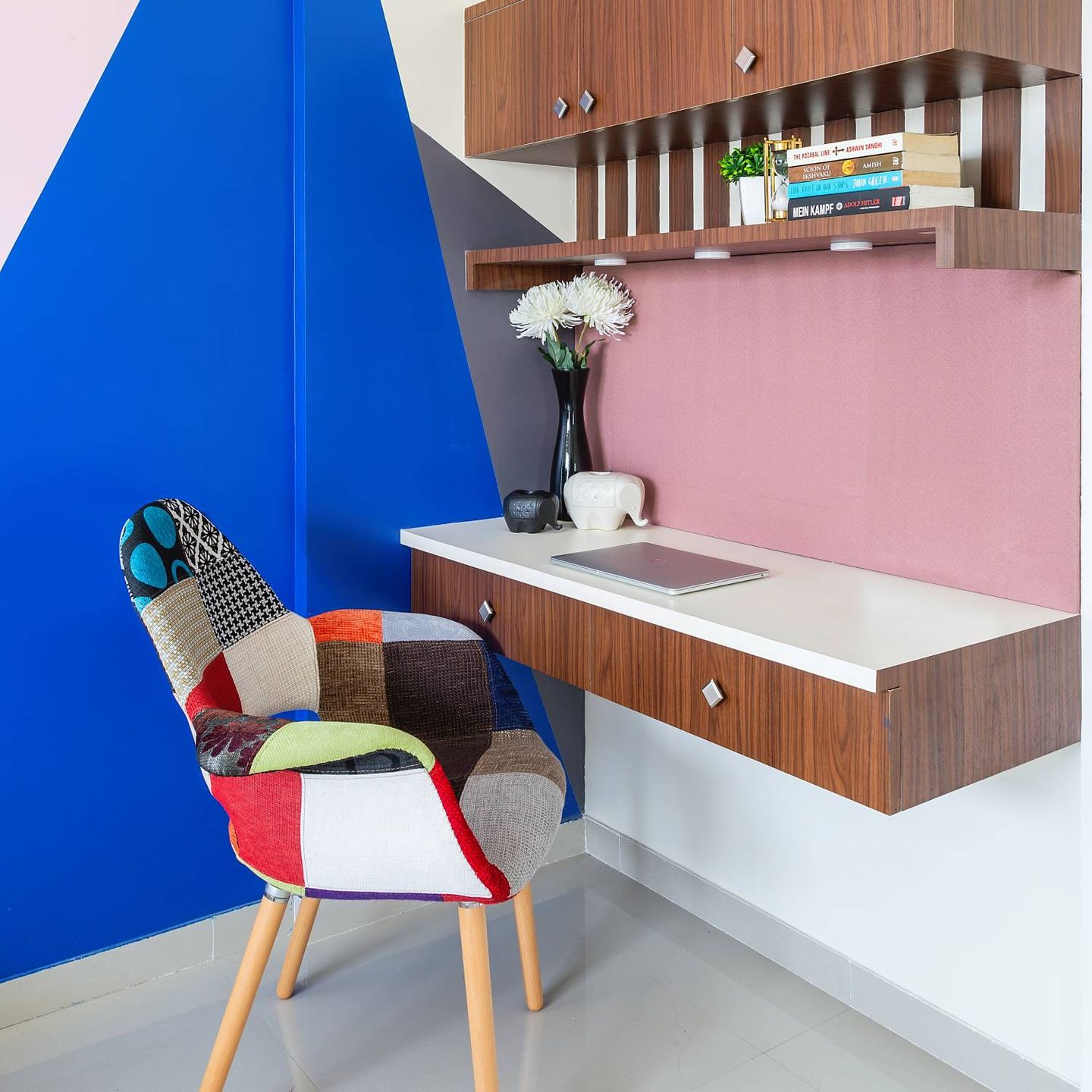 Walnut-Toned Study Room Design With Modern Aesthetics - Livspace