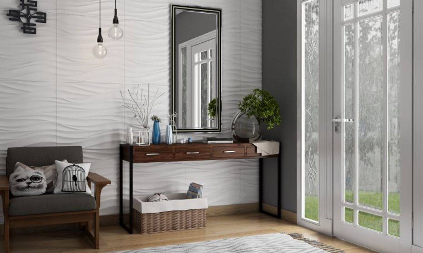 Monsoon spell rain inspired accent wall