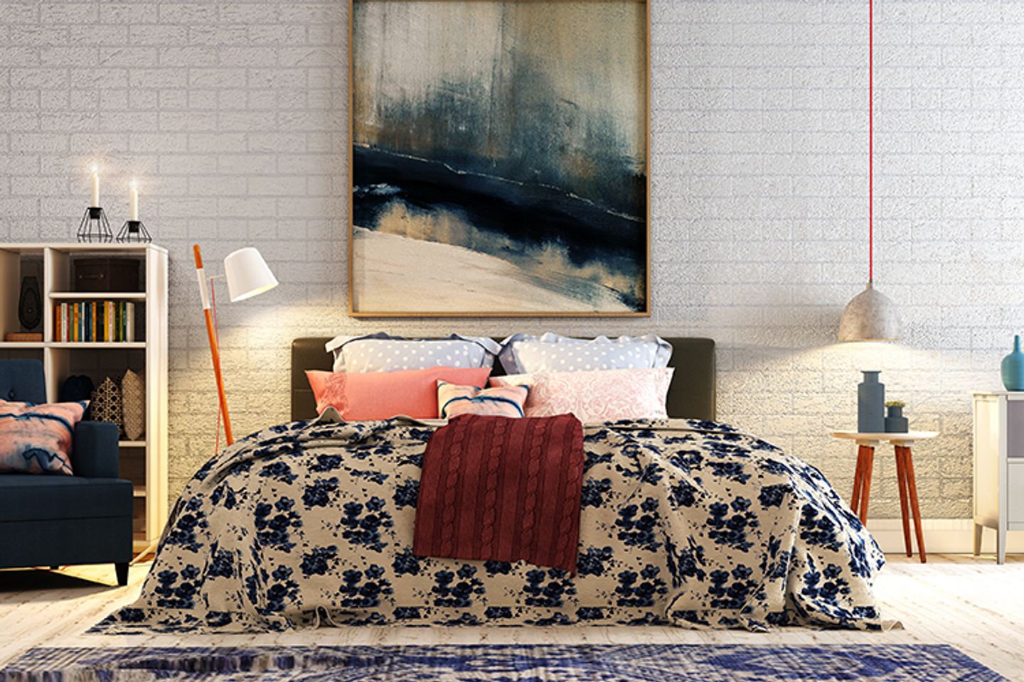 white brick walls