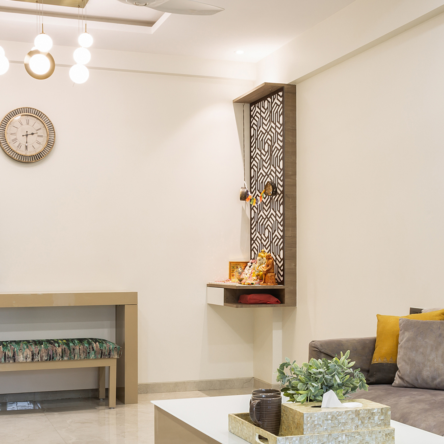 Minimal Pooja Room Design - Livspace