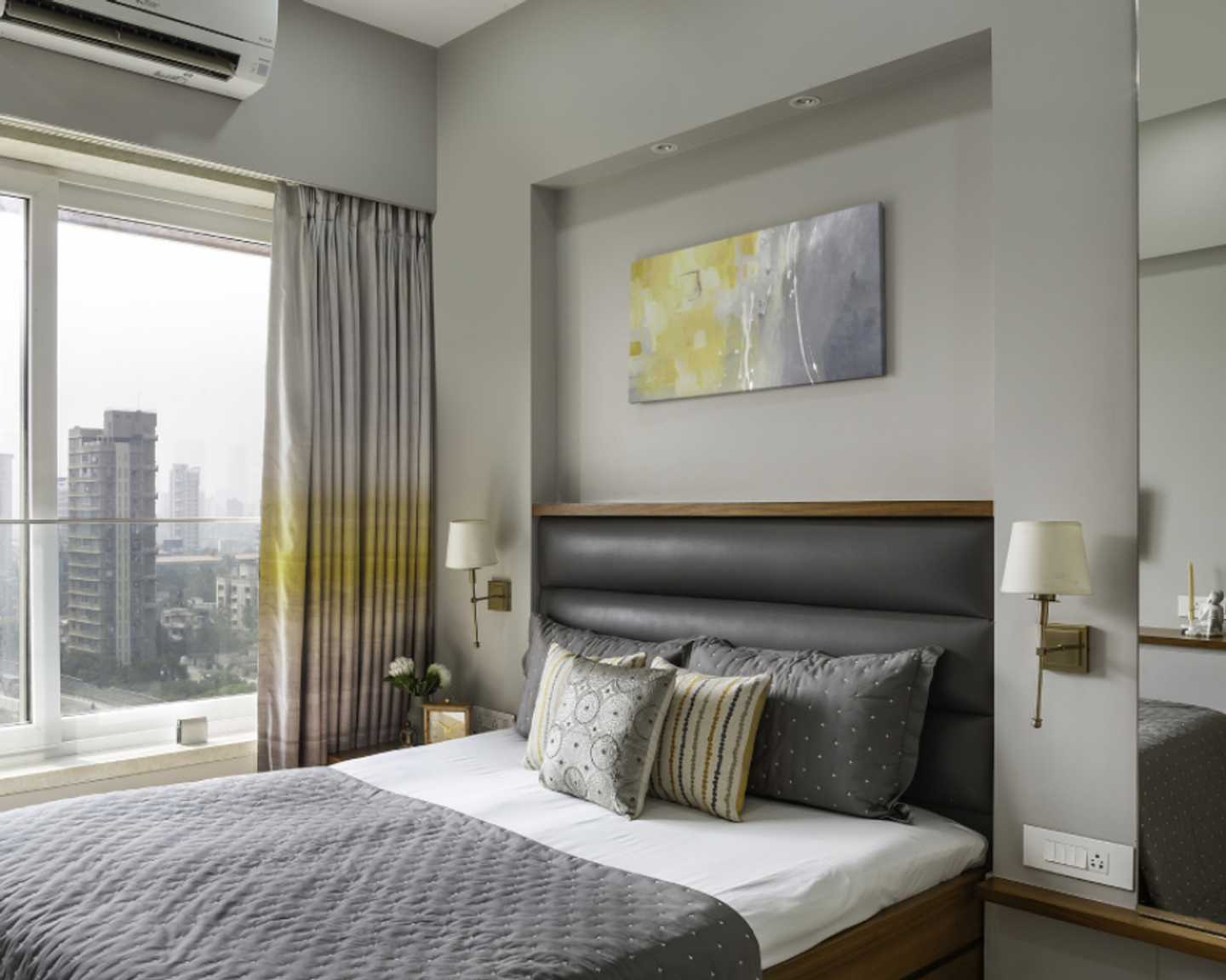 Modern Grey Wall Paint For Compact Bedrooms | Livspace