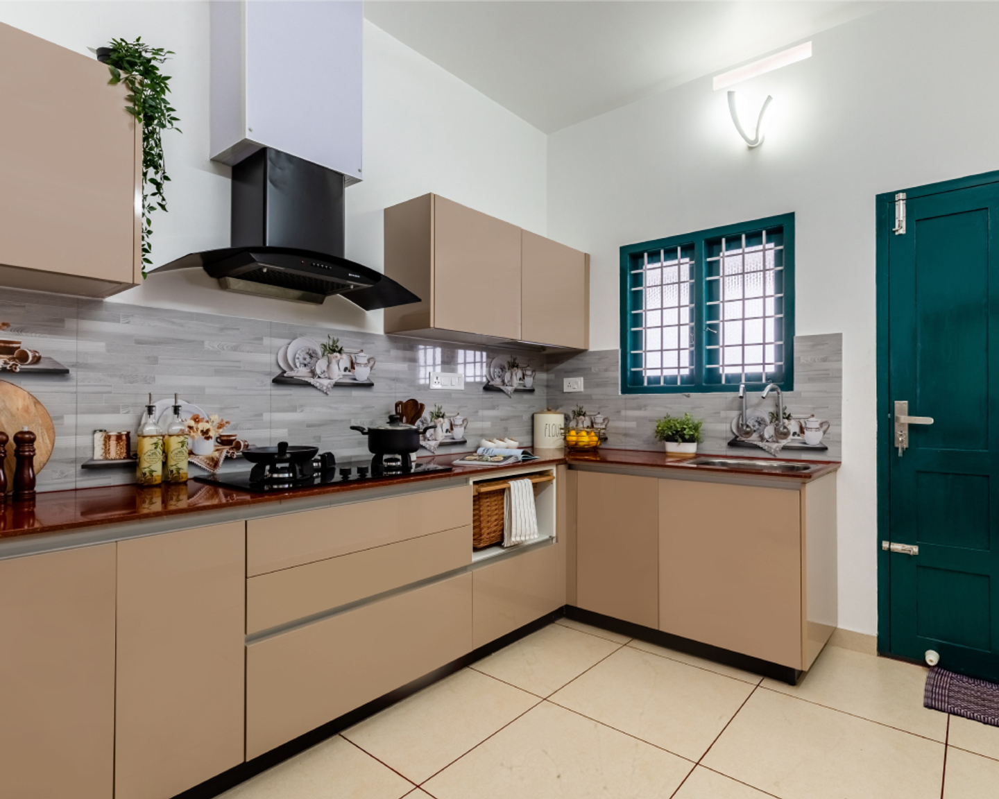 Green Window Frame Inside Green French Window Design With White Grills | Livspace