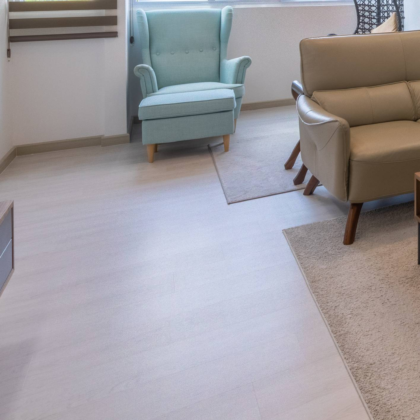 Light Brown Flooring Design With A Wooden Finish Livspace