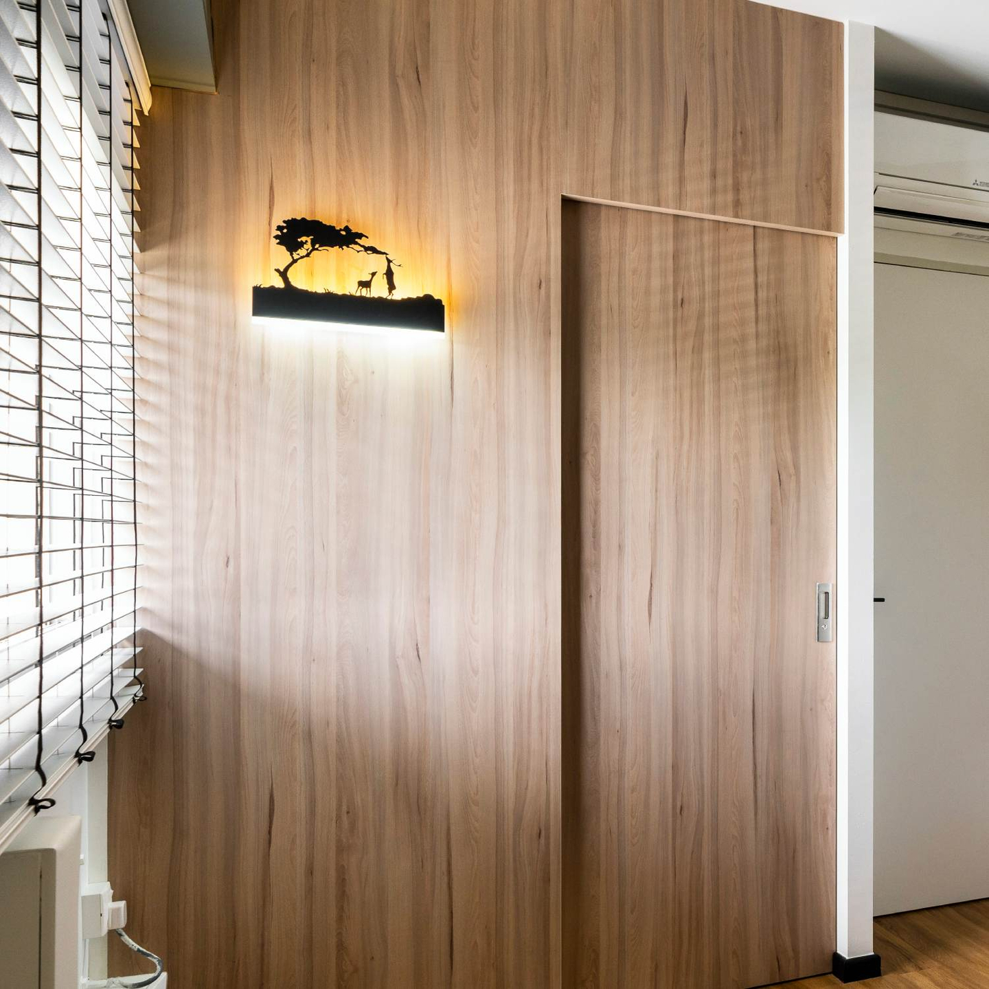 Wooden Laminate Design With A Clean, Matte Finish - Livspace