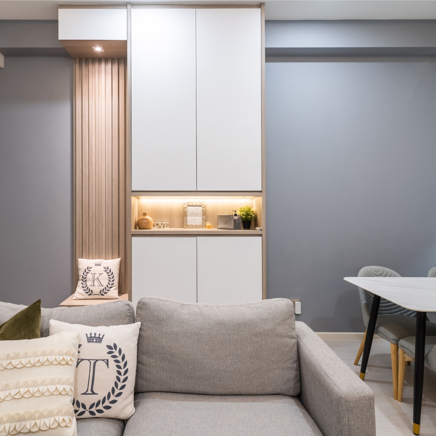 Elegant Grey Wall Paint Design - Livspace