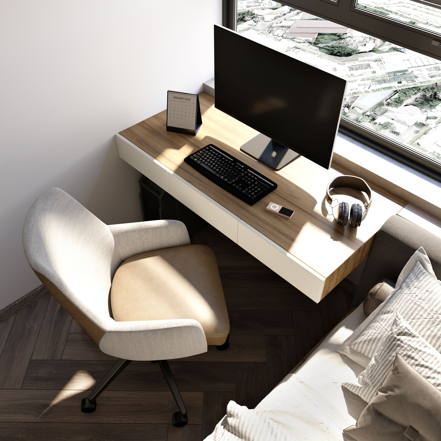 Compact Home Office With Simple Setup Livspace