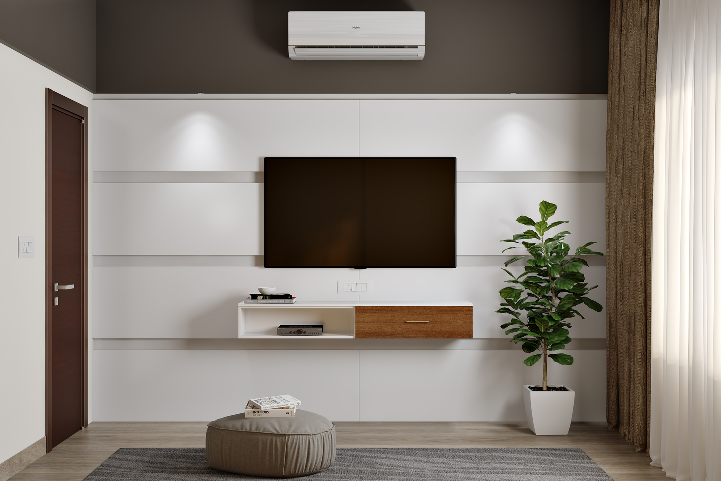 Spacious Wall Mounted TV Unit Design With Planters Livspace   28 04 2022 Br3 Sk 04 1659090421 YtB3I 