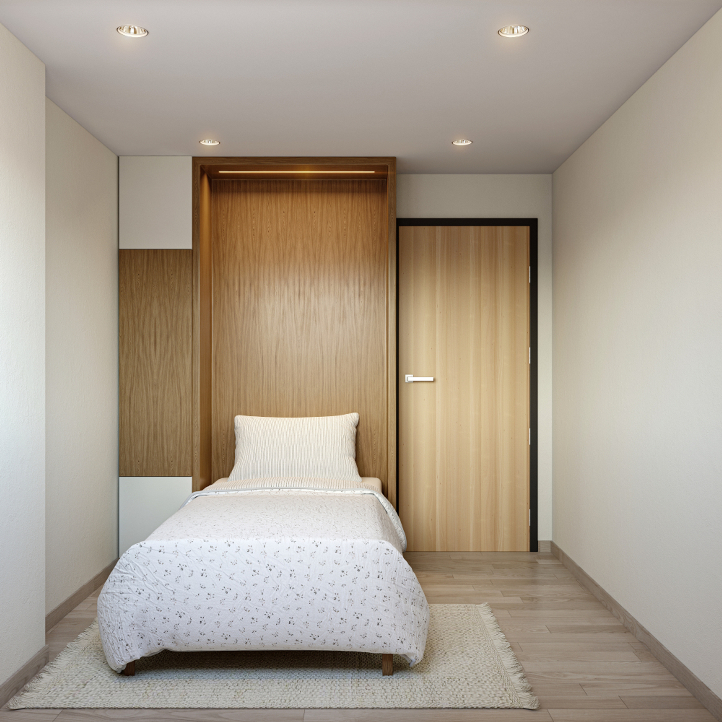 Contemporary Bedroom Design With Wooden Flooring - Livspace