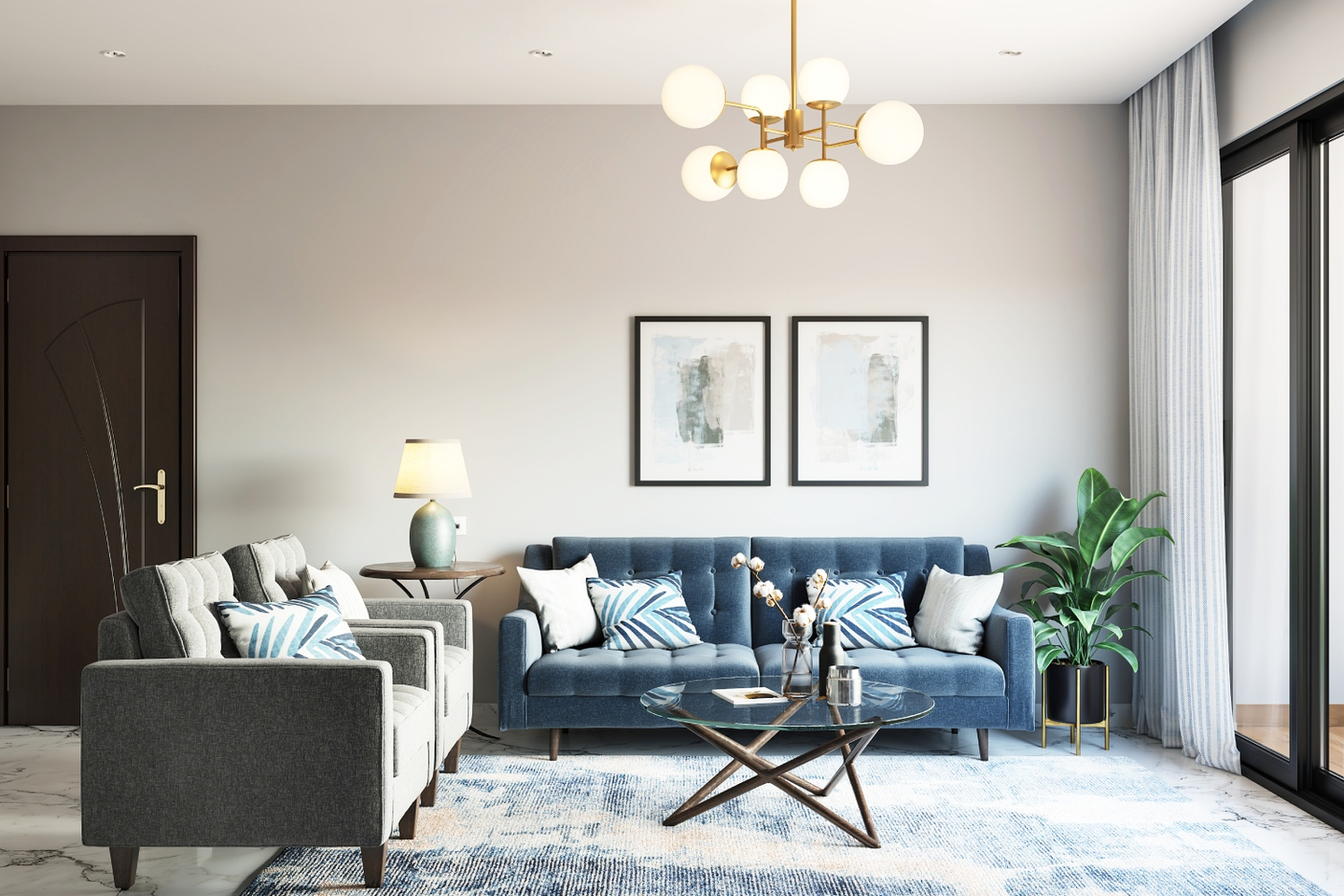 LowMaintenance Grey Wall Paint Design Livspace