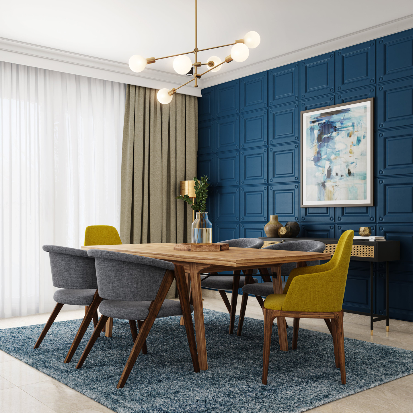 Spacious Dining Hall Design With Bright Ambient Lighting Livspace