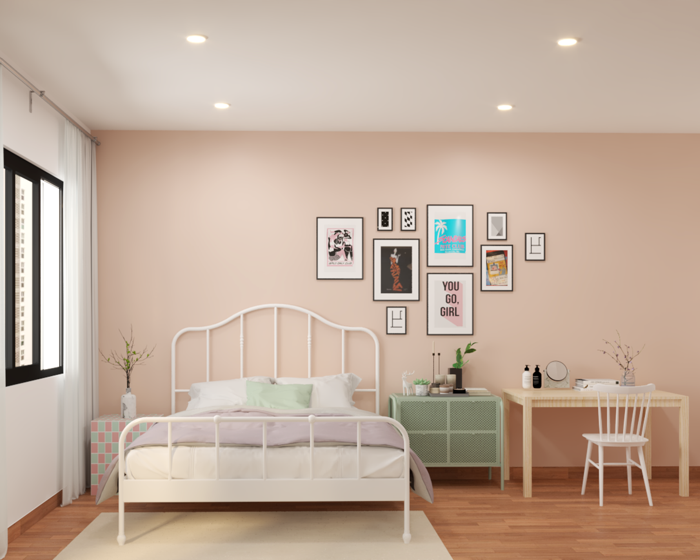 Kid's Bedroom With Green Storage Unit- Livspace