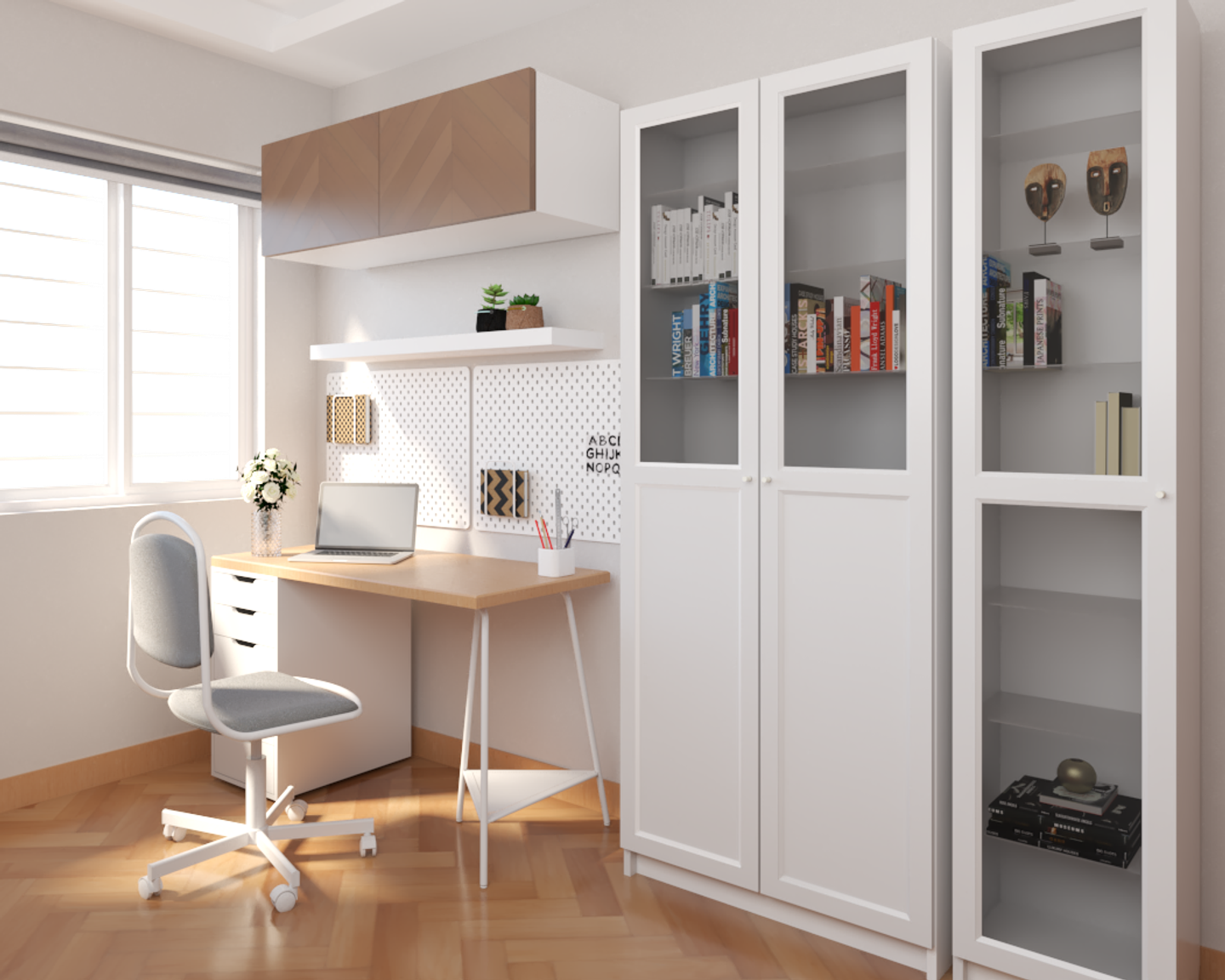 Modern Spacious Home Office Design - Livspace