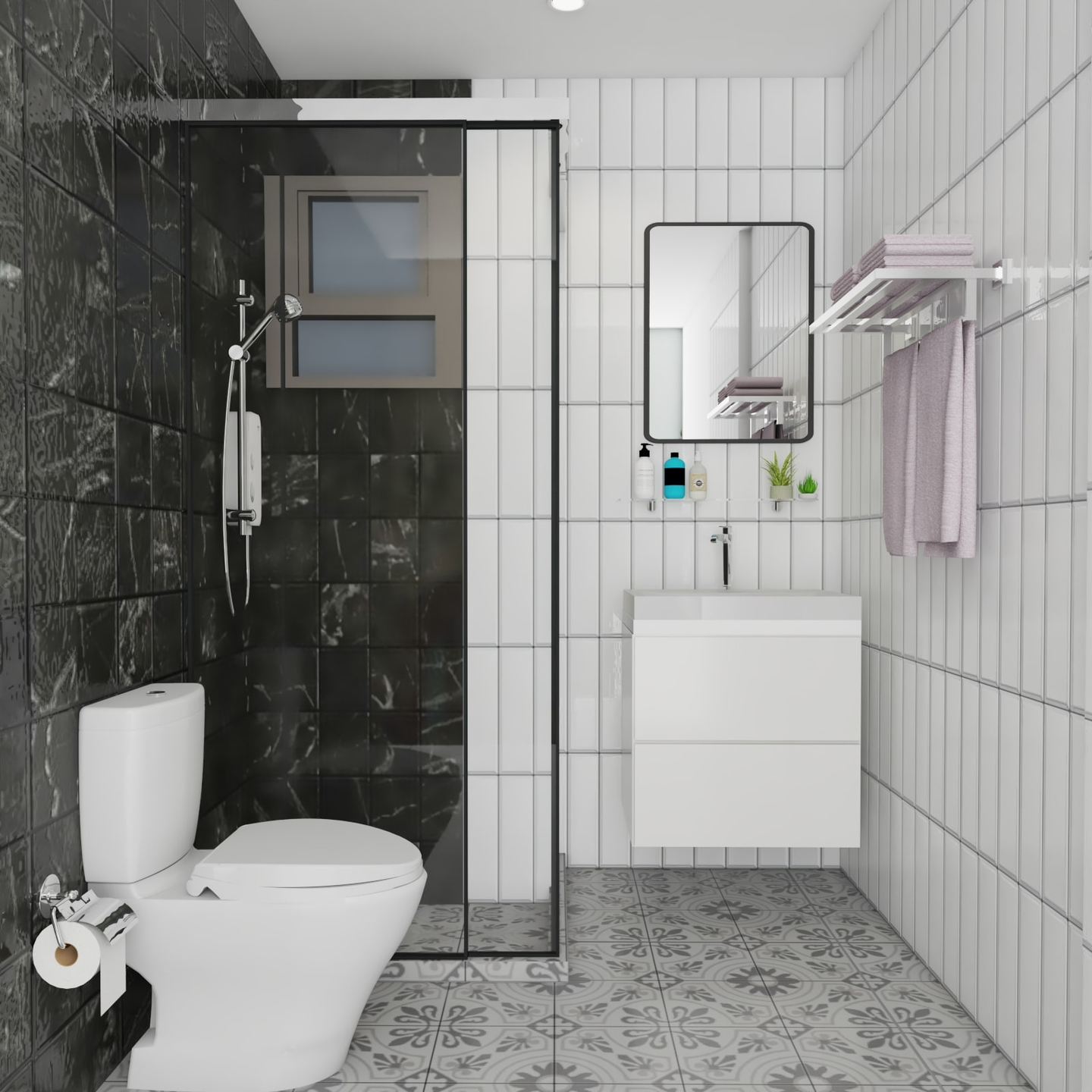 Compact Bathroom Design - Livspace