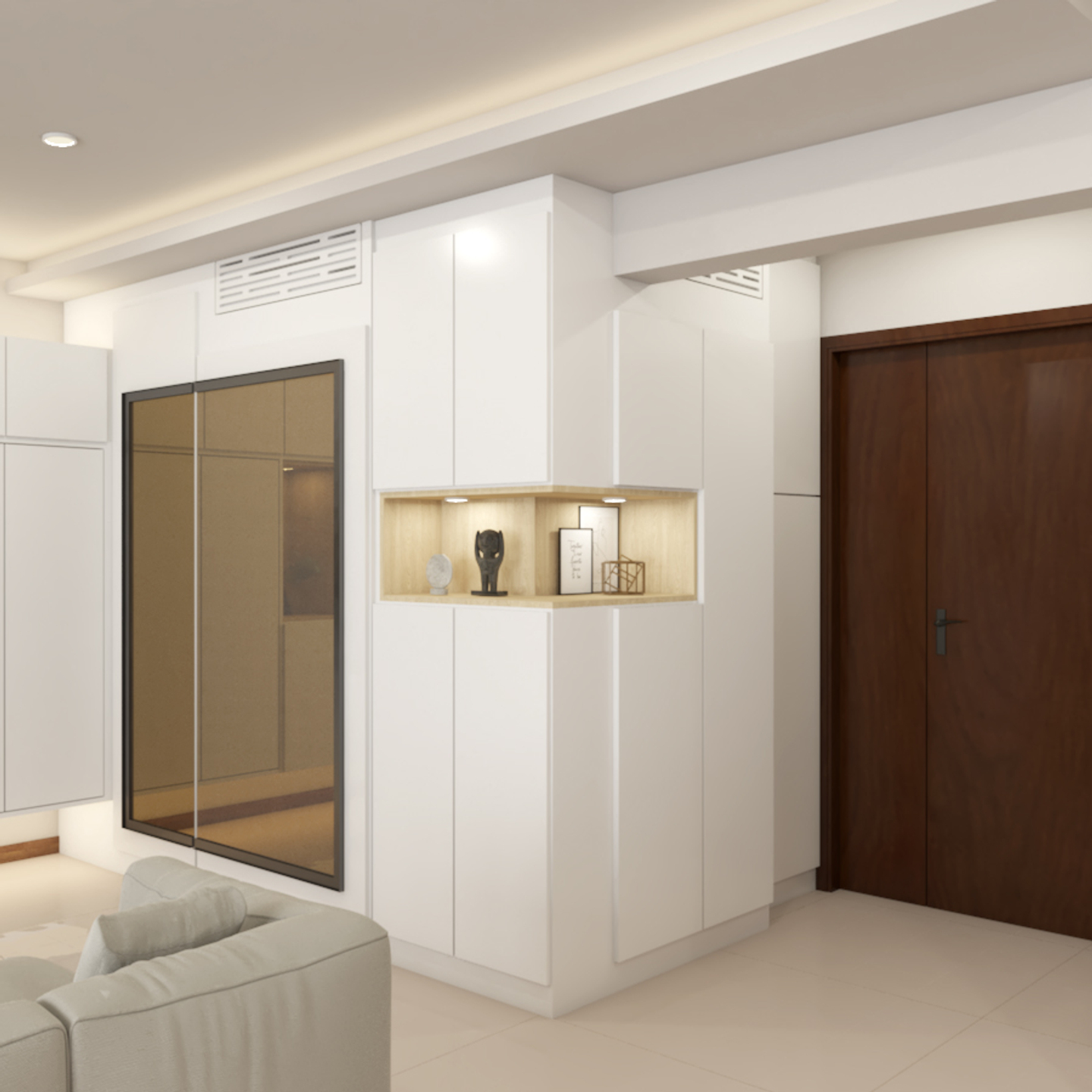Pure-White Foyer Design - Livspace