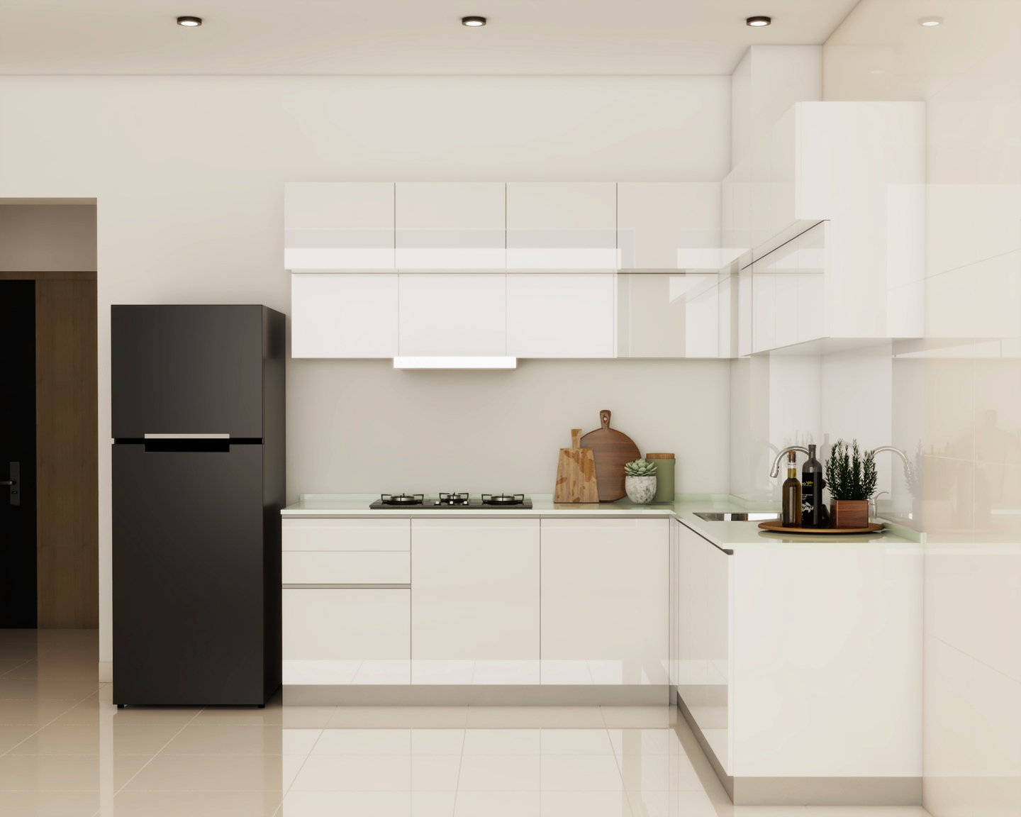 L-Shaped Modern Kitchen Design - LIvspace