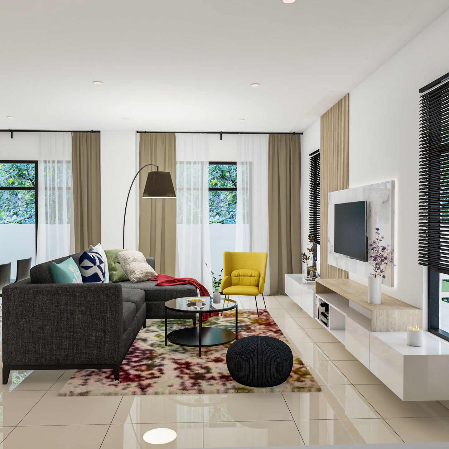 Modern Living Room Design Idea - Livspace