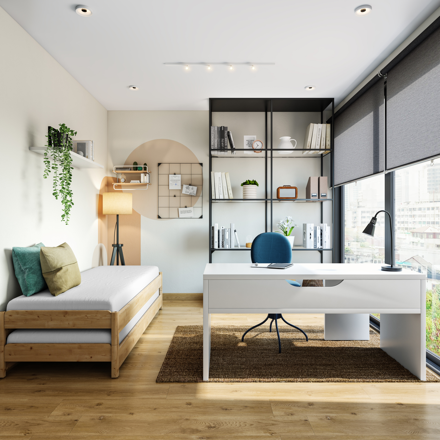Home Office Design With Day Bed - Livspace