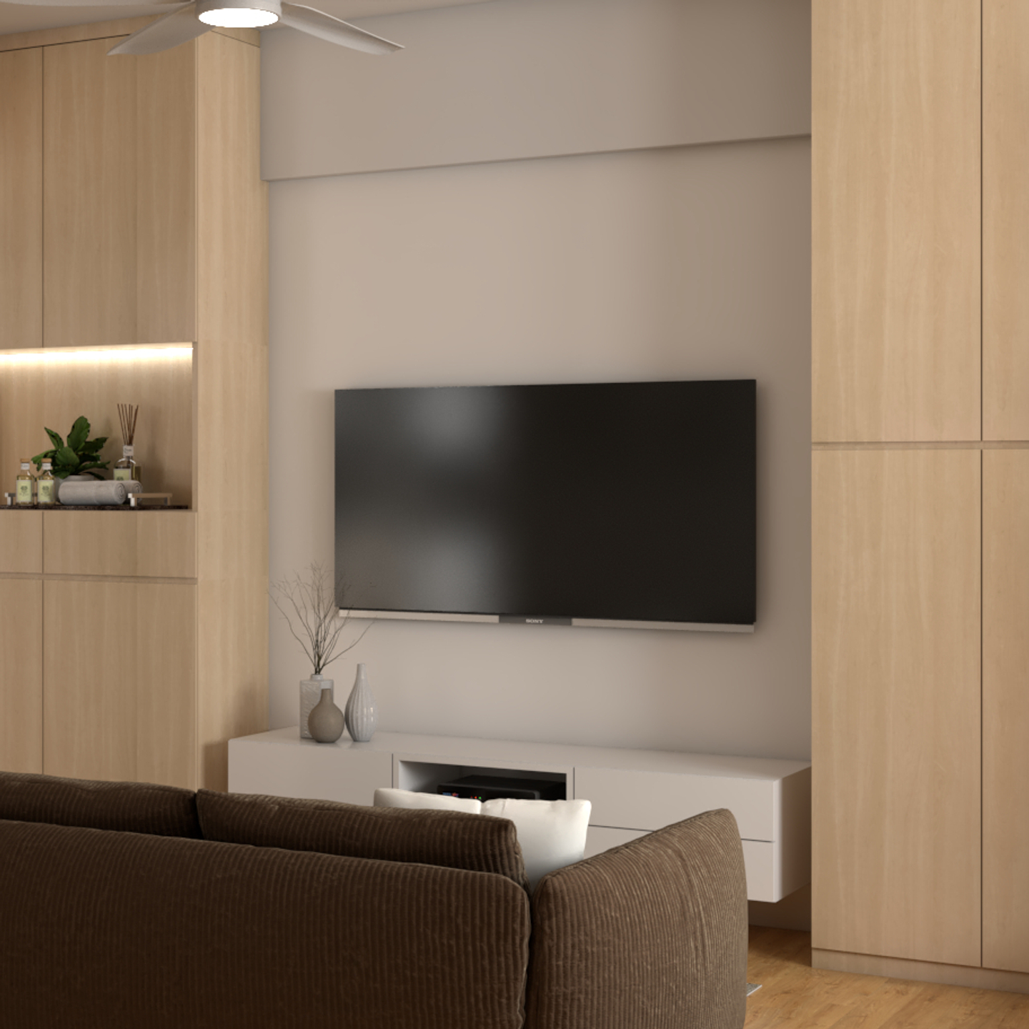 Complementary TV Cabinet Design - Livspace