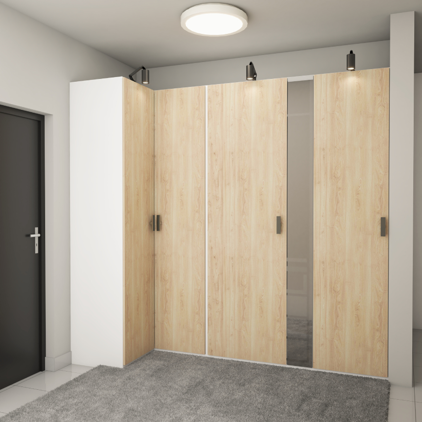 Contemporary Design With Spacious Wardrobes - Livspace