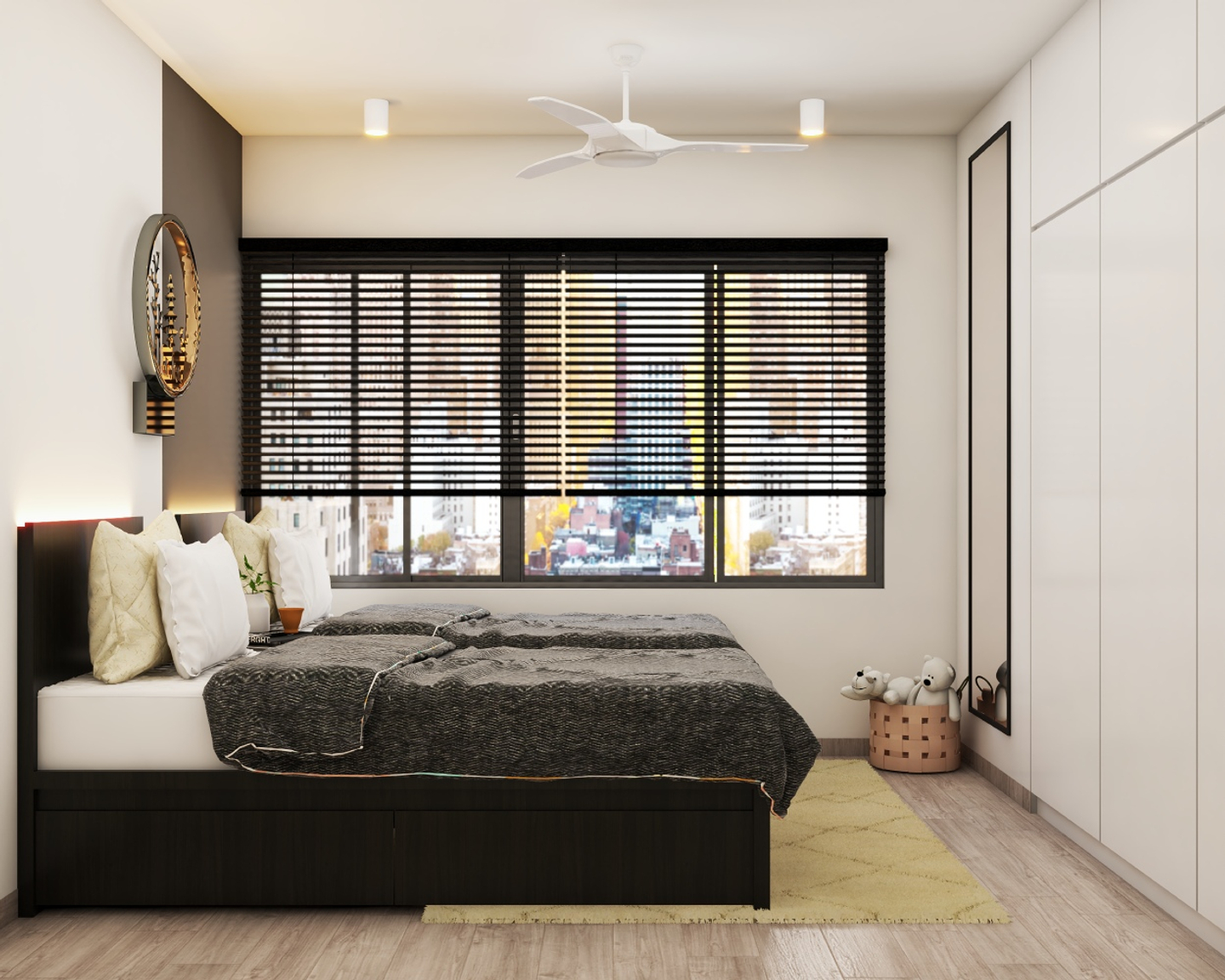 Spacious Contemporary Bedroom Design - Livspace