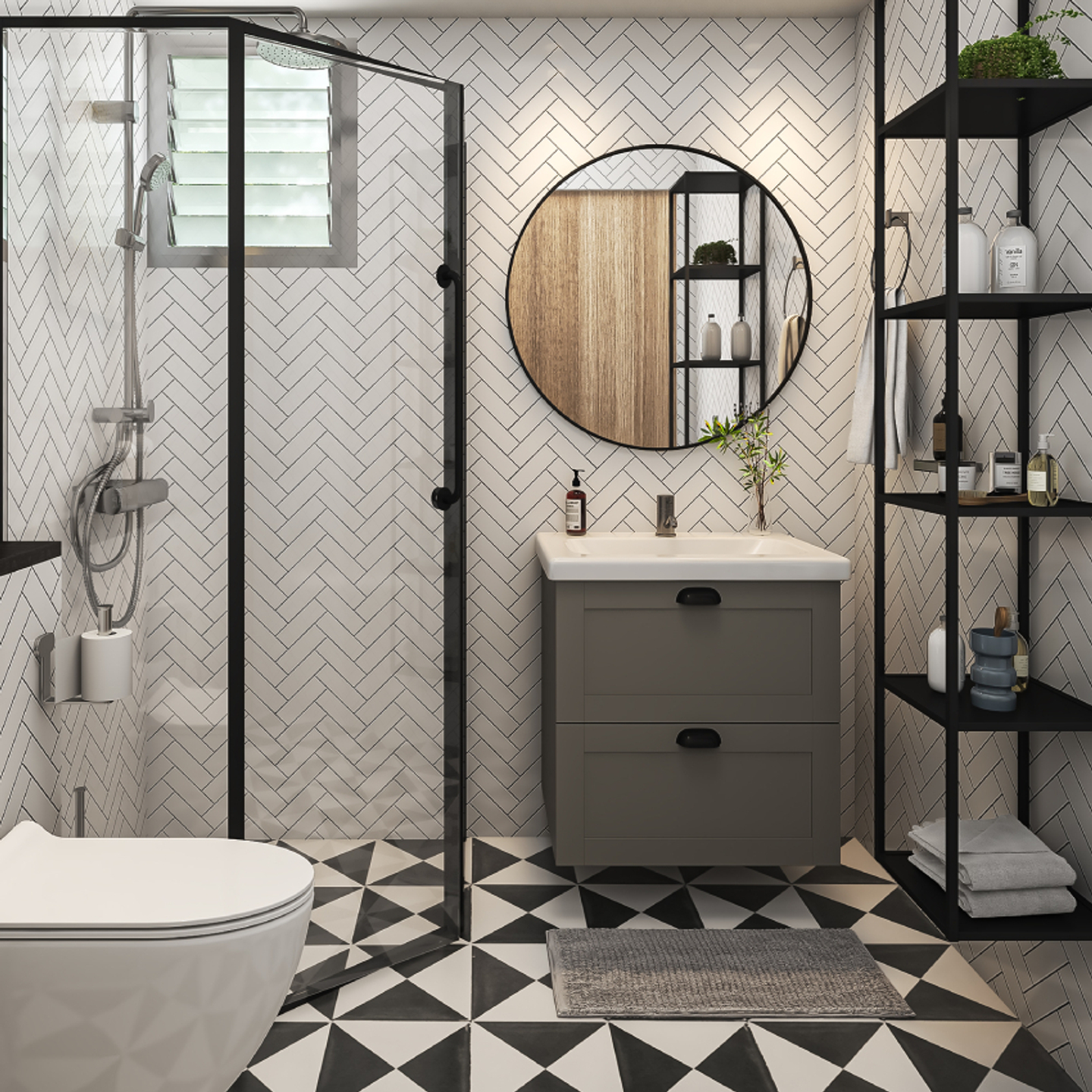 Square Floor Tiles Design For Bathrooms -Livspace