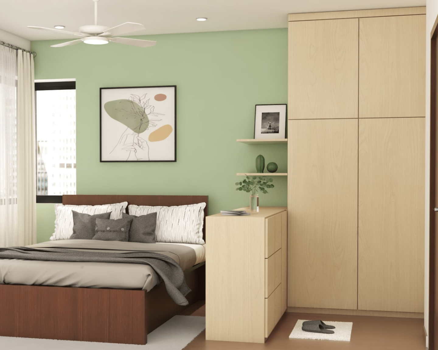 Cream Laminate Design For And Wardrobe Shutters Livspace