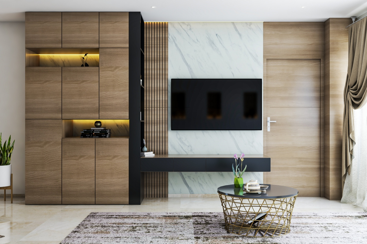 Floor-Mounted TV Cabinet - Livspace