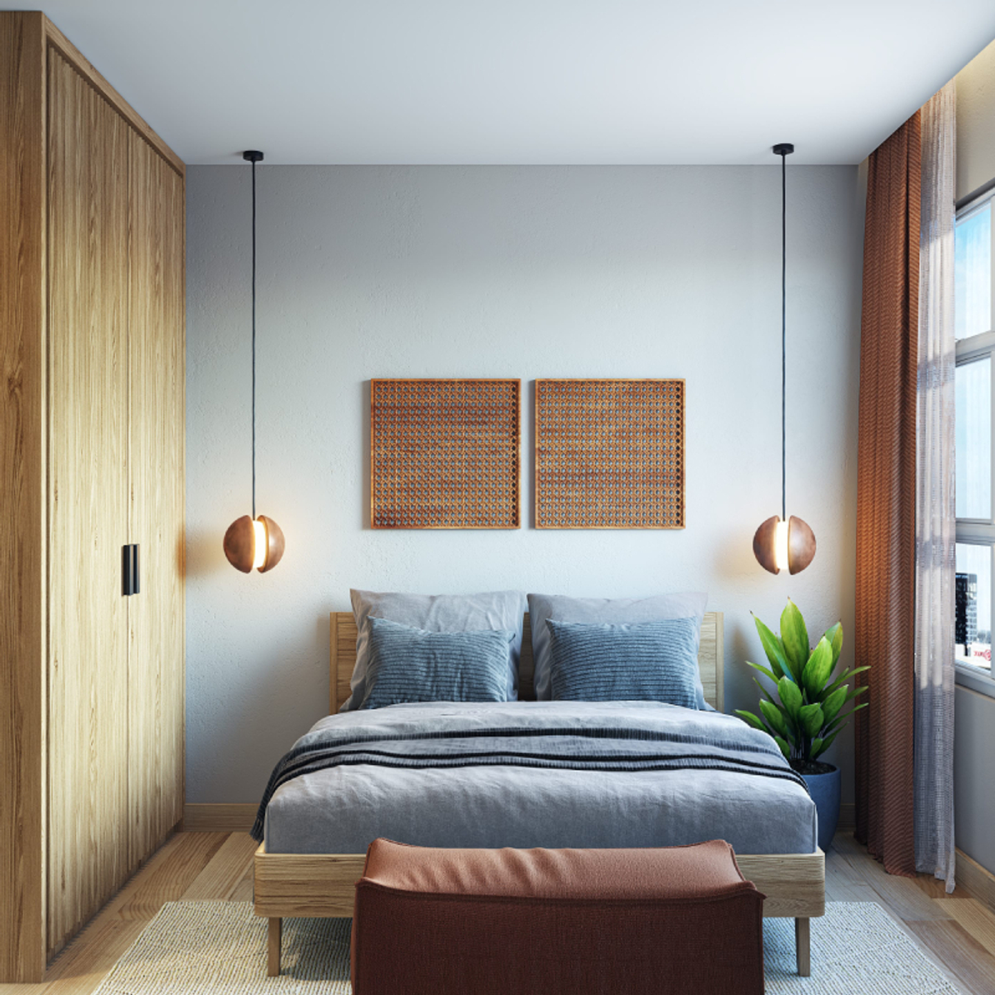 Pale Grey Bedroom Wall Paint Design | Livspace