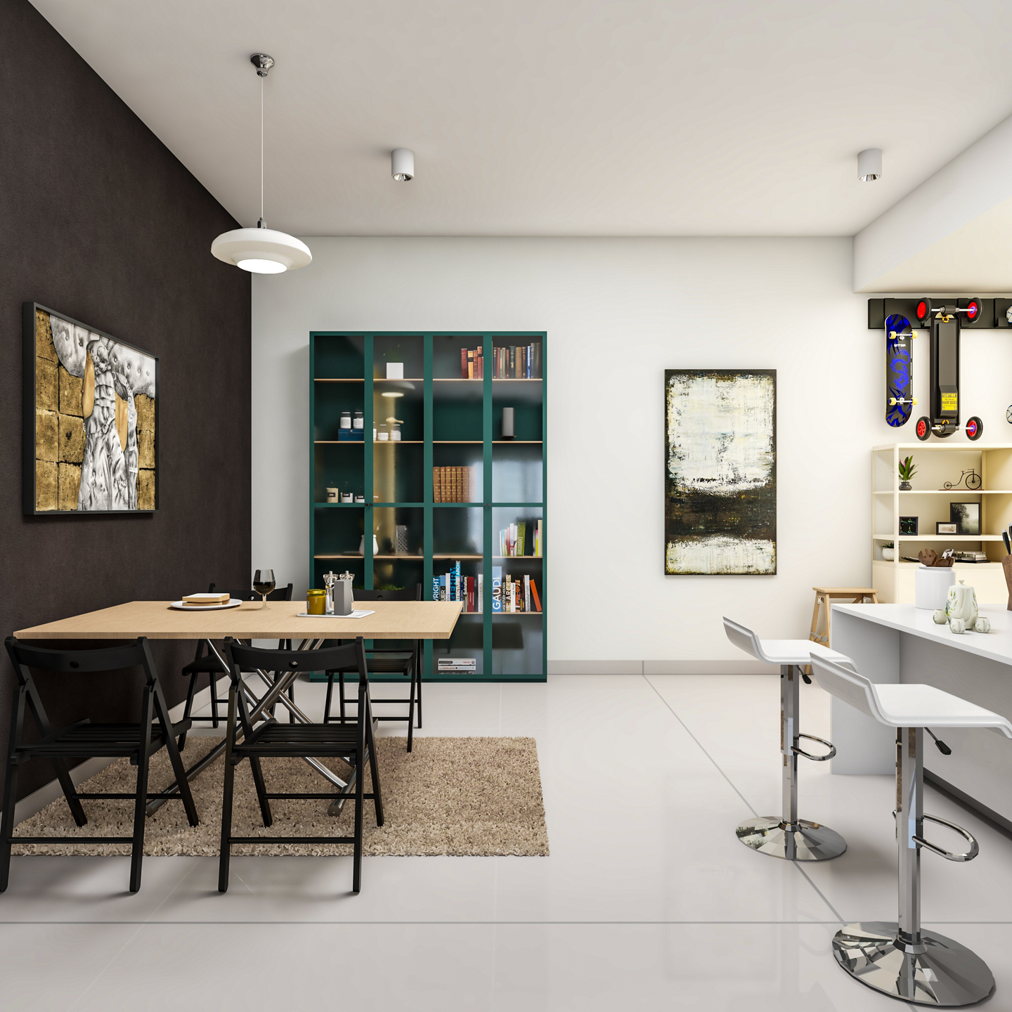 Modern Dining Room Design Within Living Room - Livspace