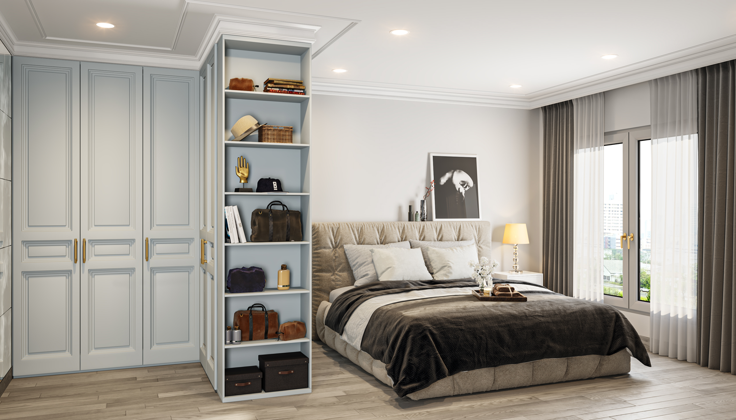 Light Blue Swing Wardrobe Design | Livspace
