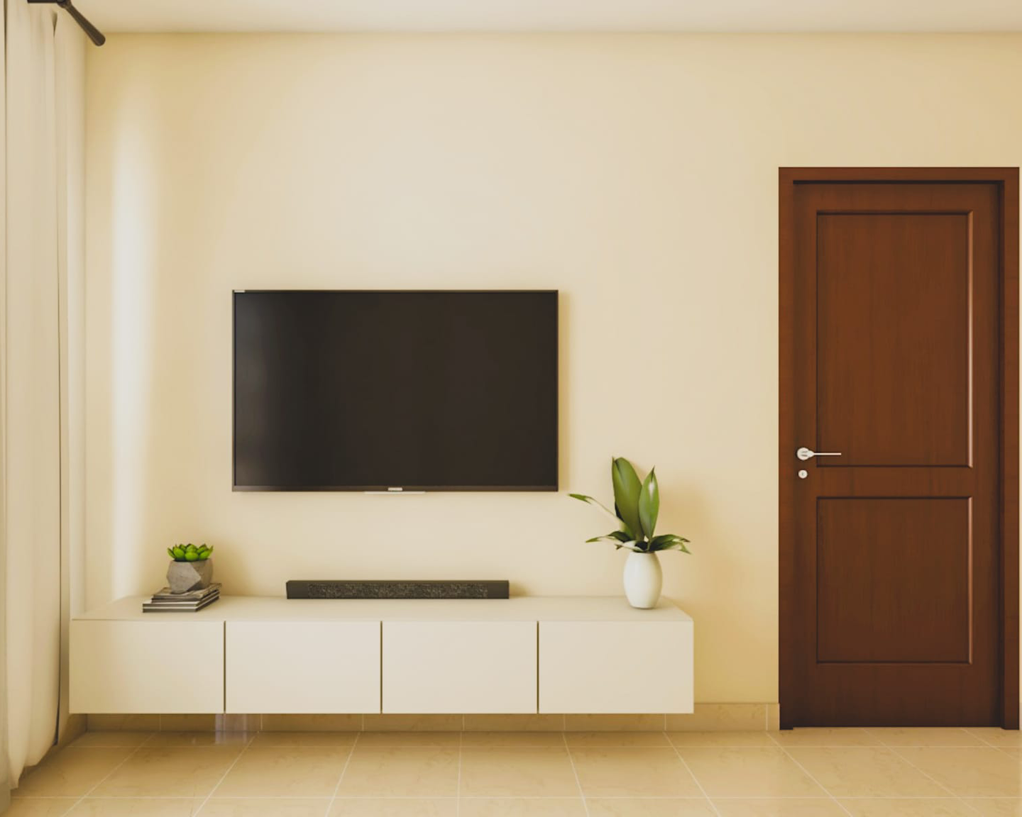 Minimal Master Bedroom Interior Design with Wardrobe and Dresser - Livspace