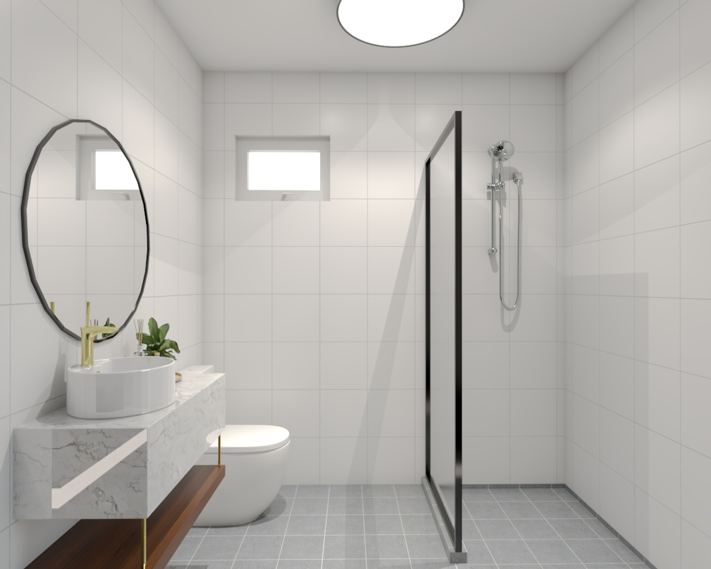 Minimalist Compact Bathroom Livspace