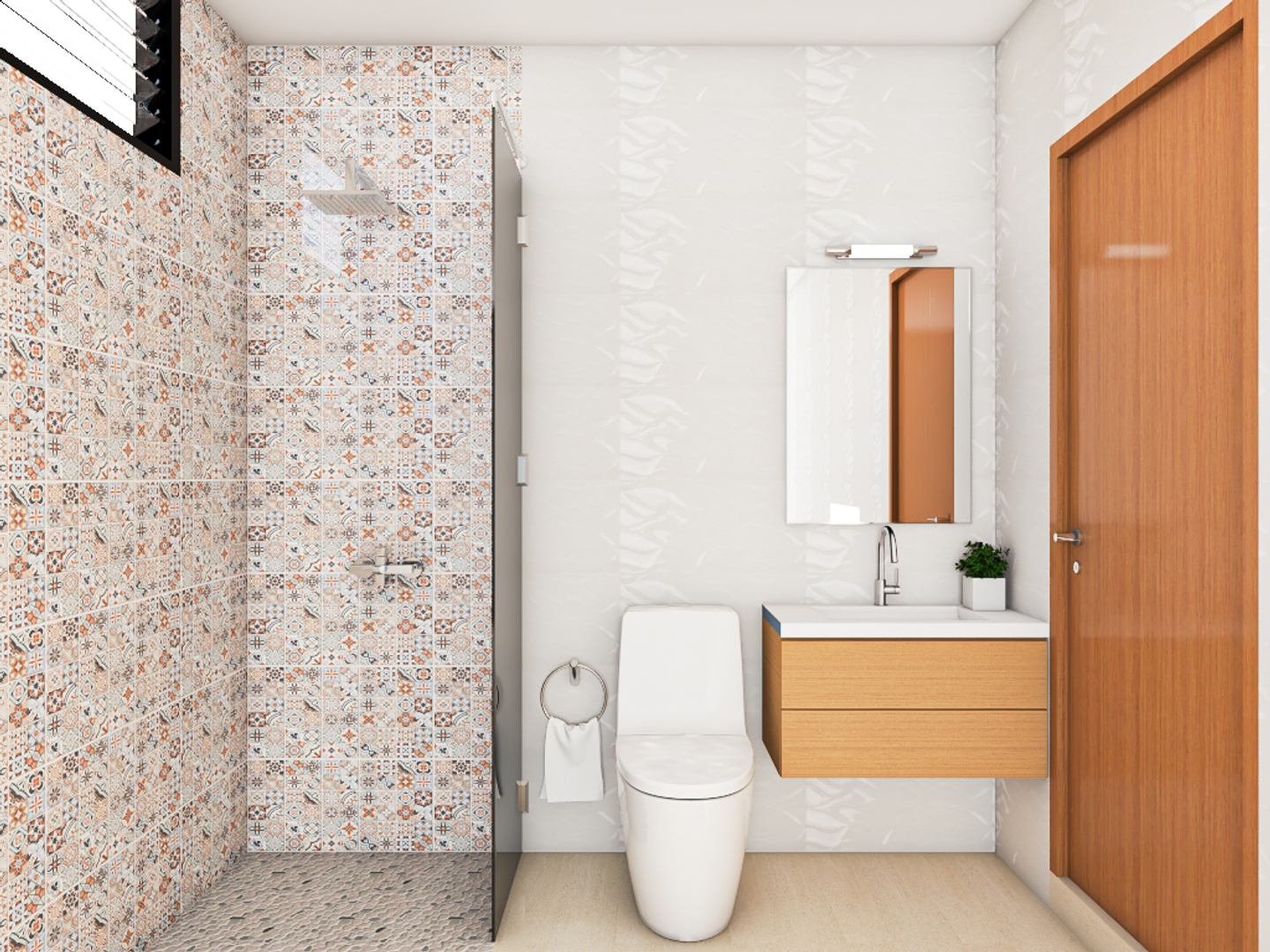 Transitional Compact Bathroom Livspace