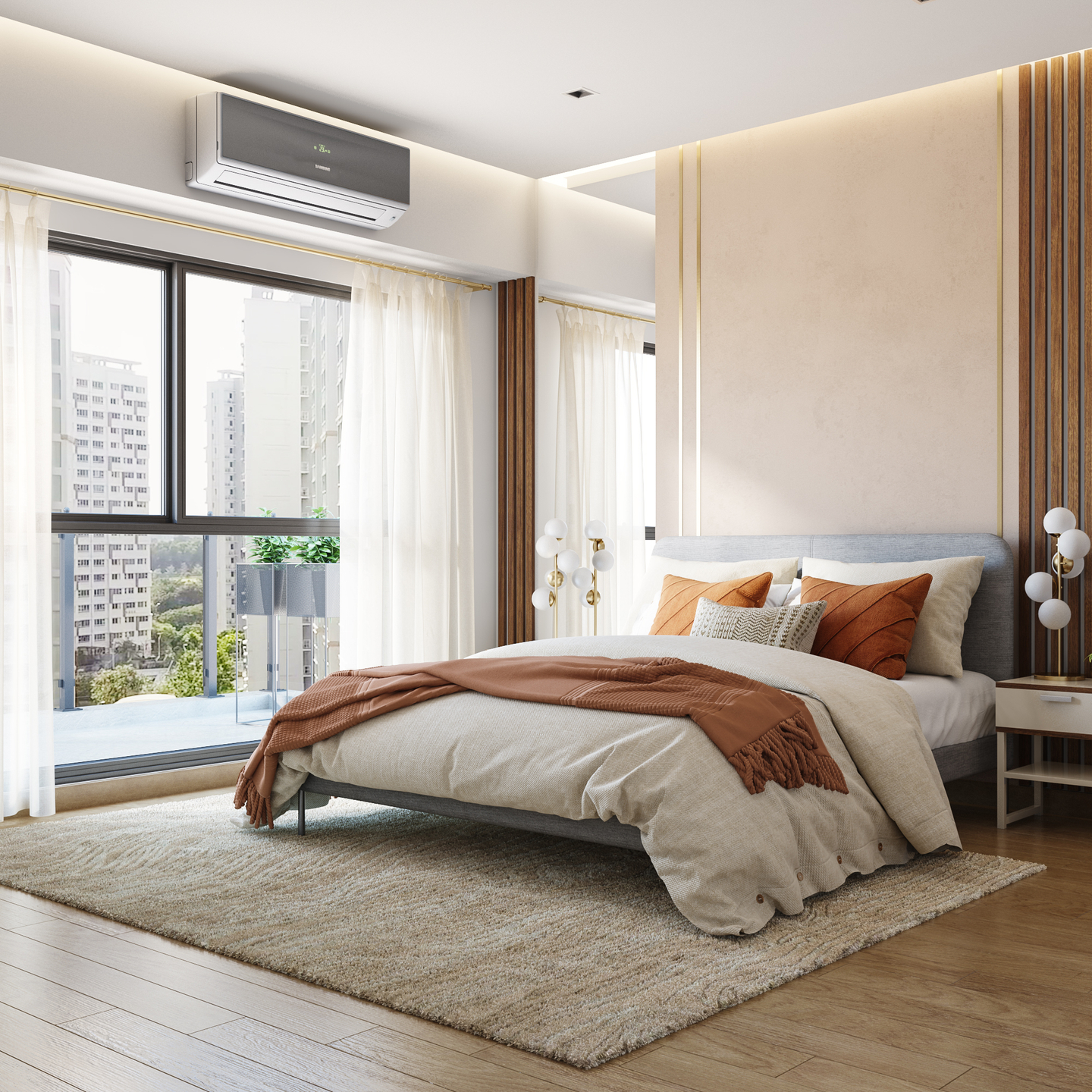 Small Master Bedroom With Sleek Wall Design
