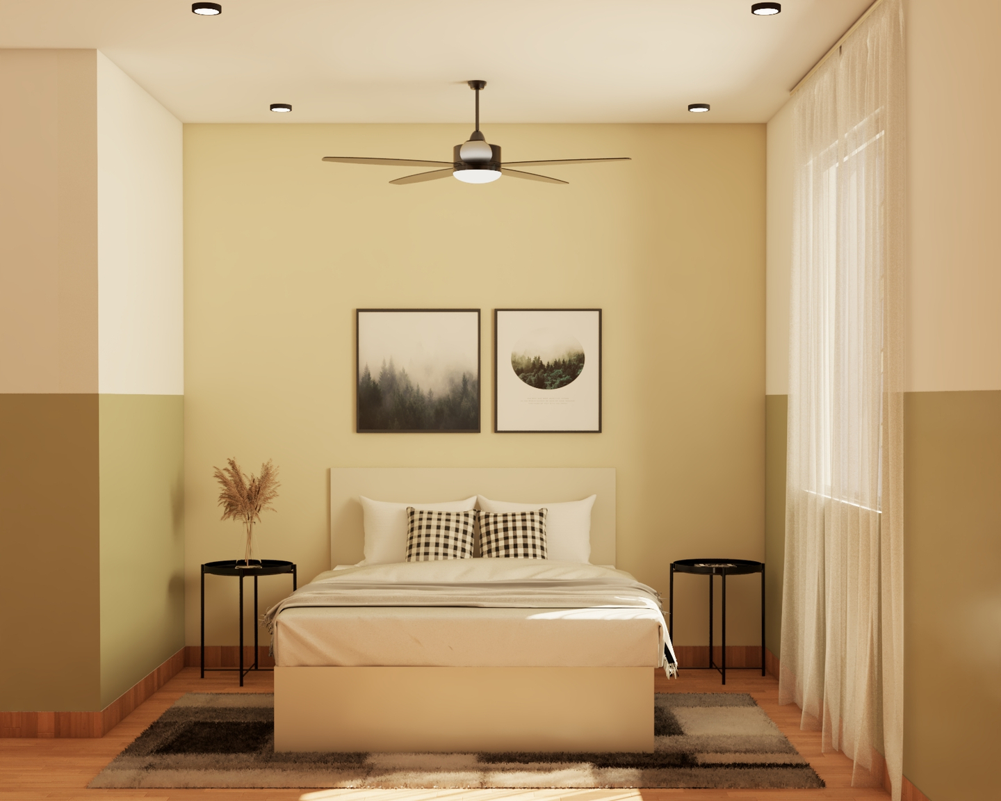 Beige Wall Paint Design With A Seamless Finish Livspace