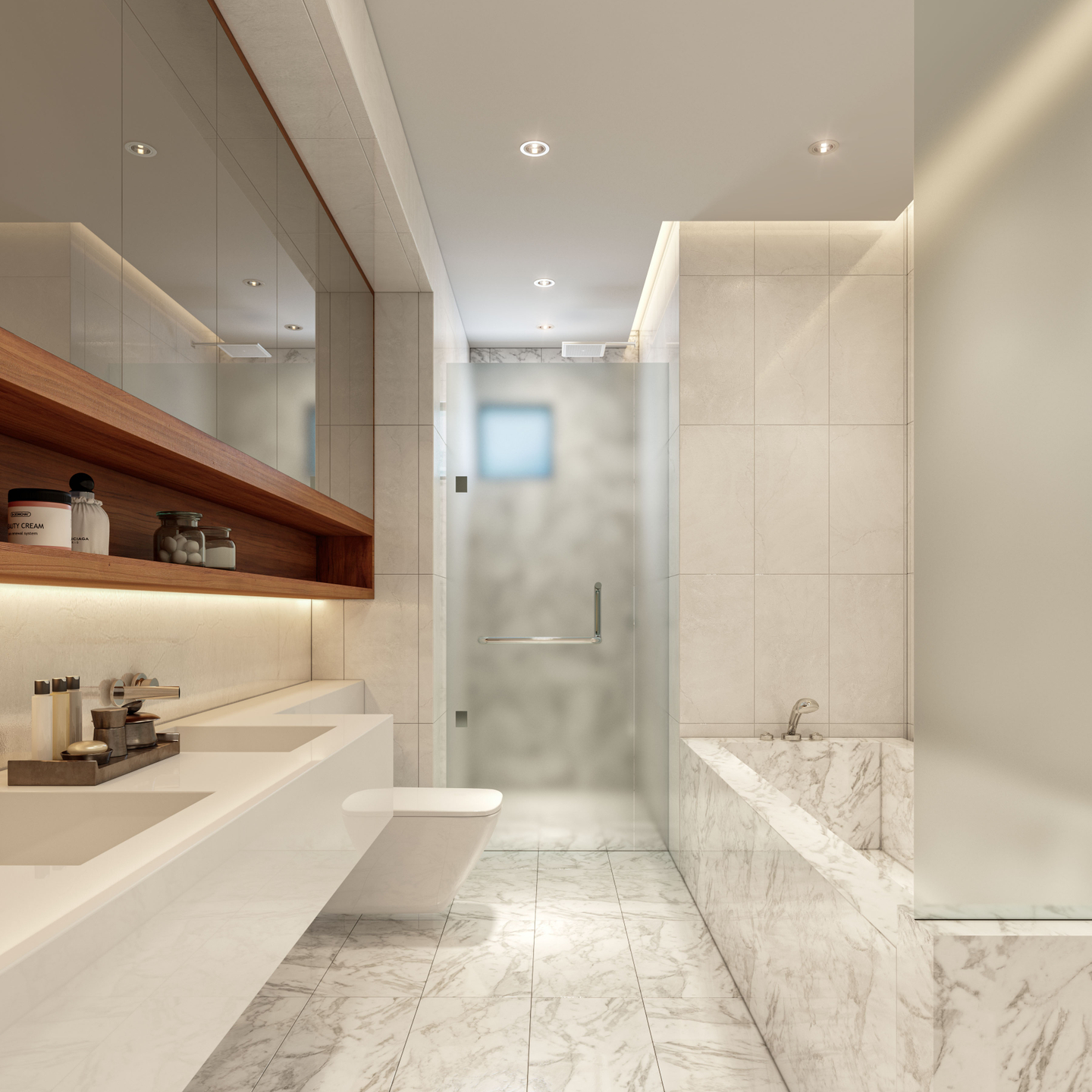 Modern Compact Toilet Design With Bathtub Livspace