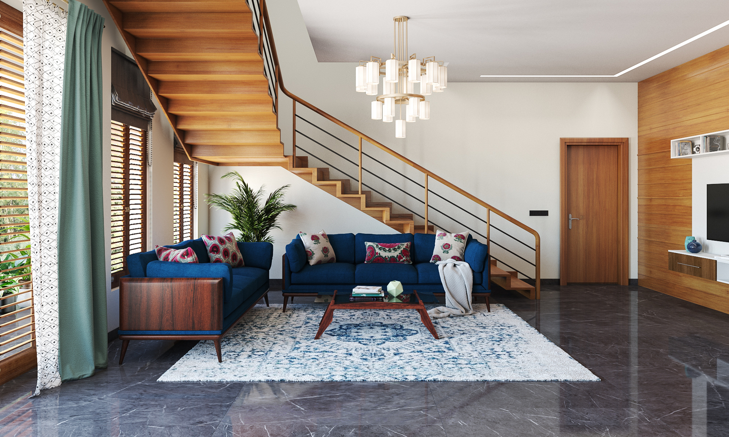 Craftsman Living Room - Livspace