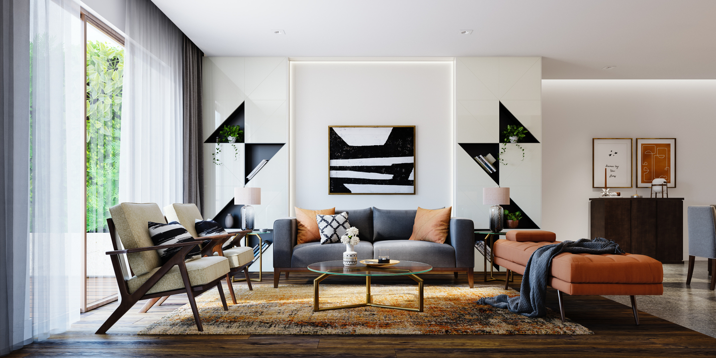 Contemporary Creative Living Room Design - Livspace
