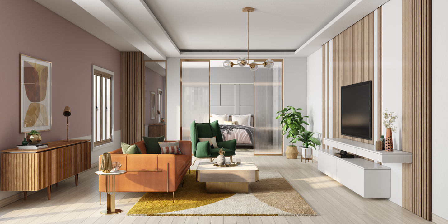 Max Storage Living Room Design - Livspace