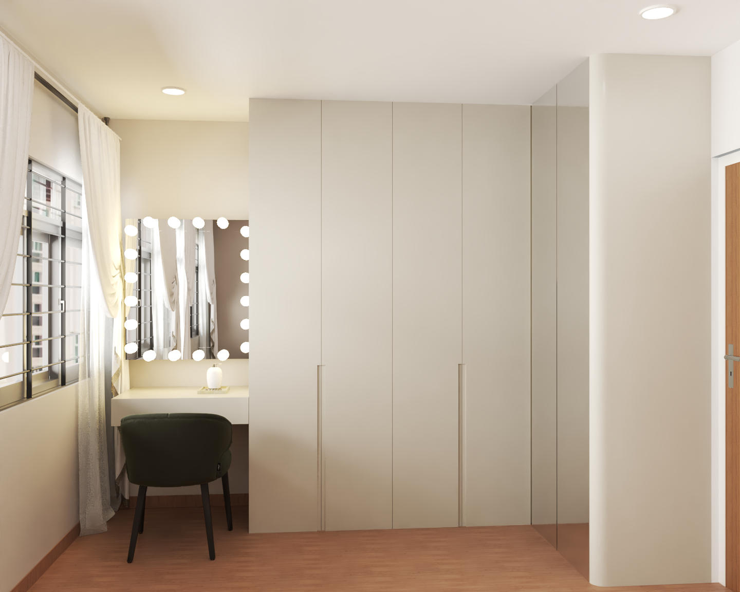 L-Shaped Modern Wardrobe Design For Bedroom